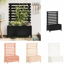 Outdoor Garden Patio Wooden Pine Wood Planter With Rack Plant Flower Cli... - £71.40 GBP+