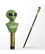 36&quot; Alien Skull Handle Walking Stick Universe UFO Solid Fantasy Cane - £13.22 GBP