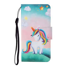 Anymob iPhone Case Unicorn Flip Leather Flower Painted Printed Wallet Phone Book - £23.09 GBP