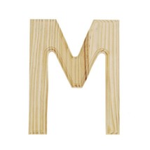 Unfinished Unpainted Wooden Letter M (6 Inches) - £18.87 GBP