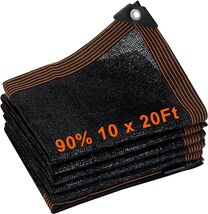 90% Shade Cloth 10 Ft x 20 Ft Sun Shade Mesh Net Tarp with Grommets for ... - $74.82