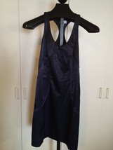RICHARD CHAI LADIES DK BLUE RACER-BACK DRESS-Jr. 9-LOVELY-UNLINED-WORN O... - $9.49