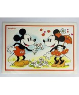 Vintage Disney Mickey and Minnie Mouse Vinyl Placemat Activity Sheet Res... - $342.52 MXN