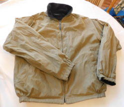 Claiborne Zip Up Jacket Reversible Size M medium Taupe Black Pre-owned - $39.59