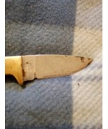 Vintage Pakistan Straight Blade Pocket Knife Wood Handle - $9.50