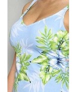 Tankini Top Size 8 Jantzen Blue Hibiscus and Palm Fronds Floral - $15.55 CAD