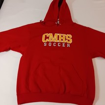 Jerzees NuBlend CMHS SOCCER Men's L Cotton Blend Red Hoodie Pullover Sweatshirt image 9