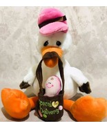 The Petting Zoo Plush Special Delivery Stork With Baby Pink 15” - £14.14 GBP