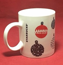 Starbucks Holiday 201 coffee  tea porcelain mug White Red Black 12Oz - $10.88