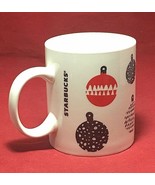 Starbucks Holiday 201 coffee  tea porcelain mug White Red Black 12Oz - £8.12 GBP