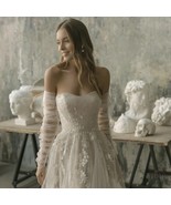 Polkadot Tulle Bridal Sleeves, Chic Bride Wedding Dress Sleeve Detachable Sleeve - £86.48 GBP