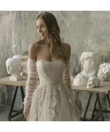 Polkadot Tulle Bridal Sleeves, Chic Bride Wedding Dress Sleeve Detachabl... - $2,077.63 MXN