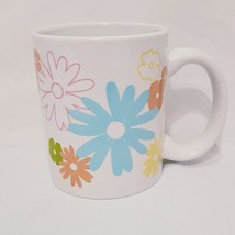Flowers Daisies Coffee Mug 10 oz Cup Floral Pink Blue Green Daisy  - £9.49 GBP