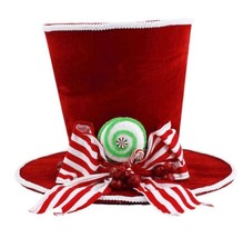 December Diamonds 08-08307 Red Top Hat Figiurine Decor Peppermint Christmas - $56.06