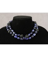 Modern Studio Fine Jewelry Midnight Blue Dyed Pearl & Black Faceted Beaded Neckl - $1,036.45 MXN