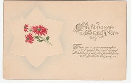 Vintage Postcard Christmas Poinsettias in Six Pointed Star 1913 - £5.41 GBP
