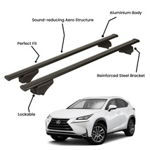 2 Pcs Black Roof Rack Cross Bars For LEXUS  NX SUV 2015-2021 - £97.58 GBP