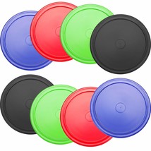 8 Pieces Air Hockey Pucks Replacement Round Pucks For Game Tables, Equipment, Ac - £11.98 GBP