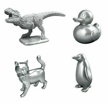 Genuine Monopoly Tokens Rubber Duck, Penguin, T-Rex Dinosaur Kitty Cat 4 Set - £7.52 GBP