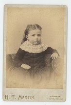 Antique Circa 1880s Cabinet Card Stunning Portrait of Adorable Girl Tope... - $15.79