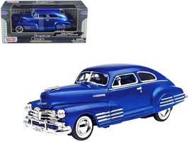 1948 Chevrolet Aerosedan Fleetline Blue 1/24 Diecast Model Car by Motormax - £30.81 GBP