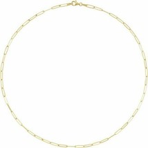 NEW Real 14K Yellow 2.6 mm Elongated Paperclip Link 18" Chain - £665.79 GBP