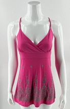 French Atmosphere Tank Top Sz XL Pink Silver Embellished V Neck Cami Wom... - £23.67 GBP