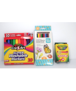 Lot Of 3 Cra-Z-Art Washable Markers Colored Pencils and Crayola Crayons New - £7.10 GBP