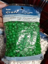 Darice Designer Craft pony beads 480 count 6x9mm NIP green - £4.46 GBP