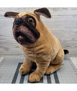 Pug Dog Stuffed Animal Plush Toy Tan Large Melissa and Doug Life Like Puppy - £16.58 GBP