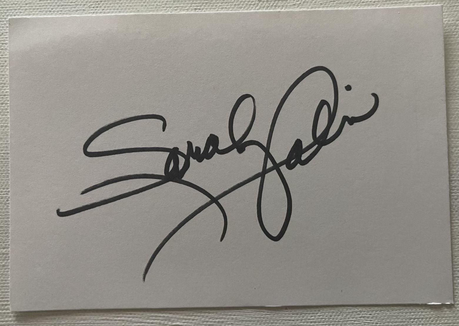 Sarah Palin Signed Autographed 4x6 Index Card - $19.99