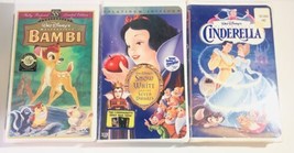 NOS VHS Tapes Disney Bambi, Cinderella, Snow White SEALED Lot of 3 - £15.16 GBP