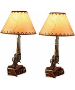 Ebros Western Revolver Bedside Table Lamp with Shade 20.5&quot;Tall (Set of 2) - $3,670.41 MXN