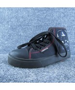 Heelys Boys Sneaker Shoes Athletic Black Fabric Lace Up Size Y 3 Medium - £23.66 GBP