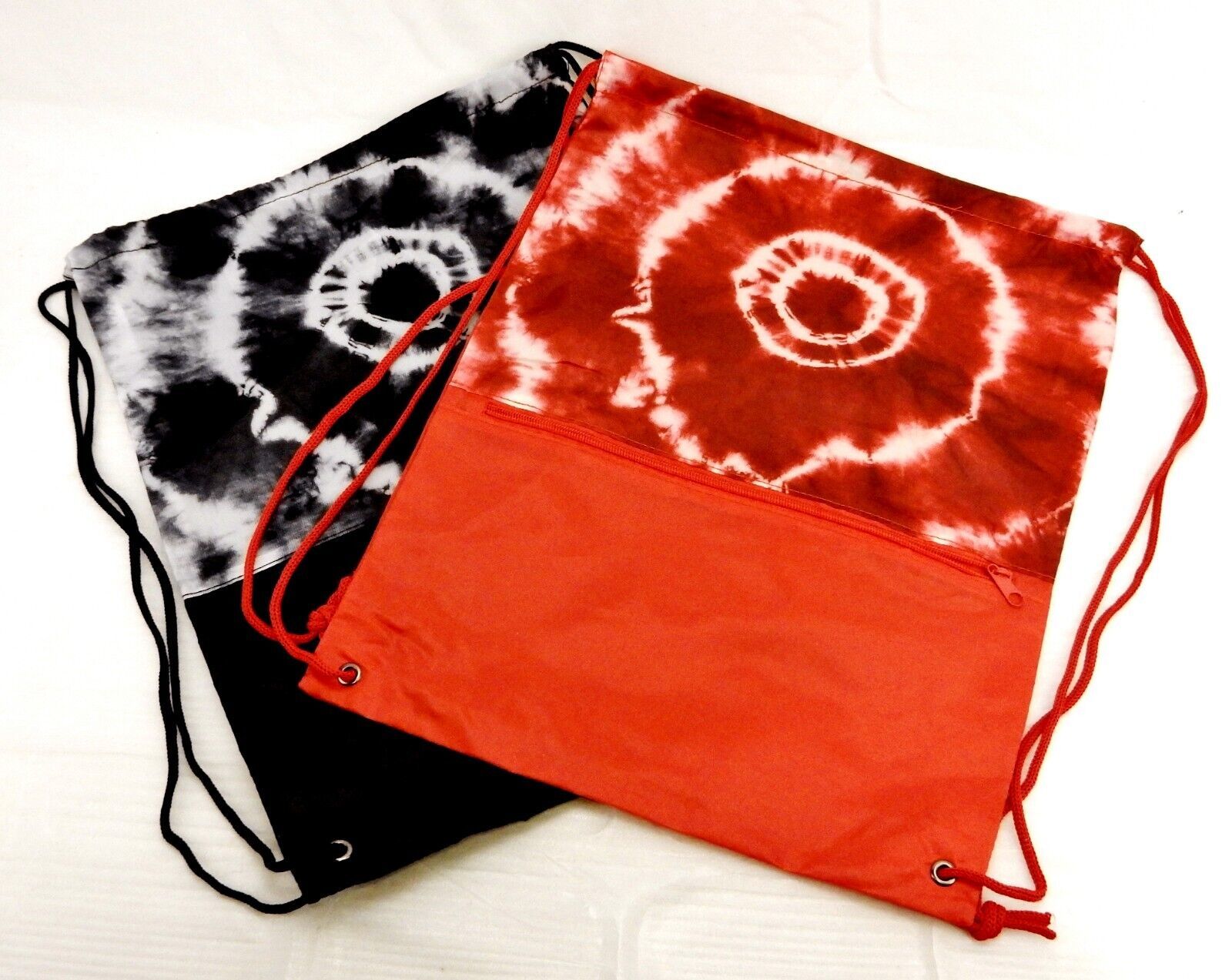 Polyester Cinch Sack, Open Cargo, Rope Straps, Tie-Dyed, Choice of Color... - $4.95