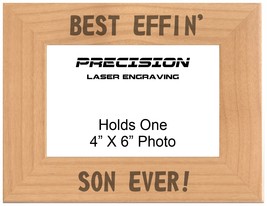 Son Gift Best Effin Son Ever Engraved Wood Picture Frame - Mom Dad Gift - £19.11 GBP+