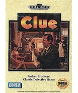 Clue- Sega Genesis 1992 Vintage Game Classic Throwback Parker Brothers D... - $9.49