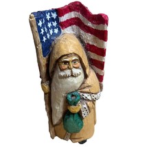 Captured Carvings Wood Santa Sculpture &quot;Grand Ole Flag&quot; 90/3000 A Costanza - £22.36 GBP