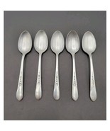 WM Rogers Mfg. Set 5 Teaspoons PRISCILLA LADY ANN Silverplate Flatware V... - $32.91 CAD