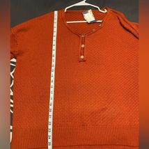 Mountain Valley Trading Button V-neck Sweater Orange Large NWT image 5
