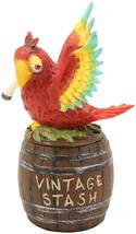 Vintage Stash Parrot Scarlet Macaw On Marijuana Pot Barrel Decorative Box Statue - £21.65 GBP