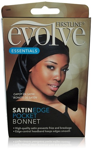 Evolve Satin Edge Pocket Bonnet , Black , One Size - $8.50