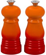 Le Creuset Petite Salt and Pepper Mill Set, 5" x 2" Flame New - $59.95