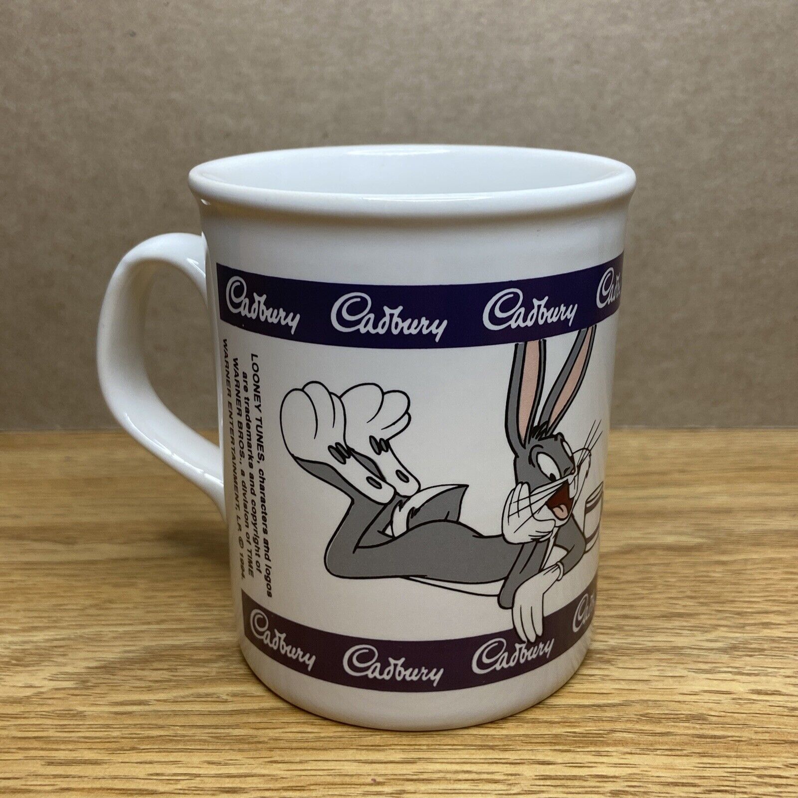 Vintage 1994 Cadbury's Looney Tunes "Bugs Bunny" Ceramic Mug by Kilncraft - $9.50