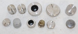 12- Vintage Silver Faced Stereo Radio Knobs ~ Pioneer Realistic? May Fit Various - £70.39 GBP