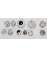 12- Vintage Silver Faced Stereo Radio Knobs ~ Pioneer Realistic? May Fit... - £67.72 GBP