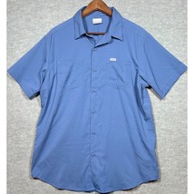 Columbia Mens Shirt M Short Sleeve Button-Up  Blue Outdoor Hiking Lightw... - $193.76 MXN