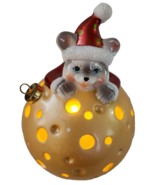 Luminary Flameless Candle Mouse with Christmas Ball - $13.30