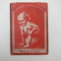 Victorian Trade Card Funny Boy Chamber Pot Green &amp; Co Chicago Illinois G... - £15.61 GBP
