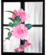 Original Oil Painting &quot;Pink Flowers In Bloom&quot; Peonies Roses Unsigned 11&quot;... - $34.19 CAD